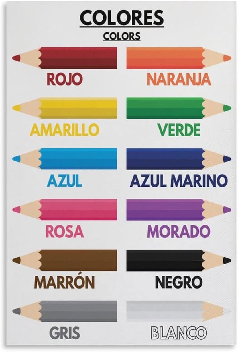 Kids Education Name - Color Names for Kids, Spanish Language,