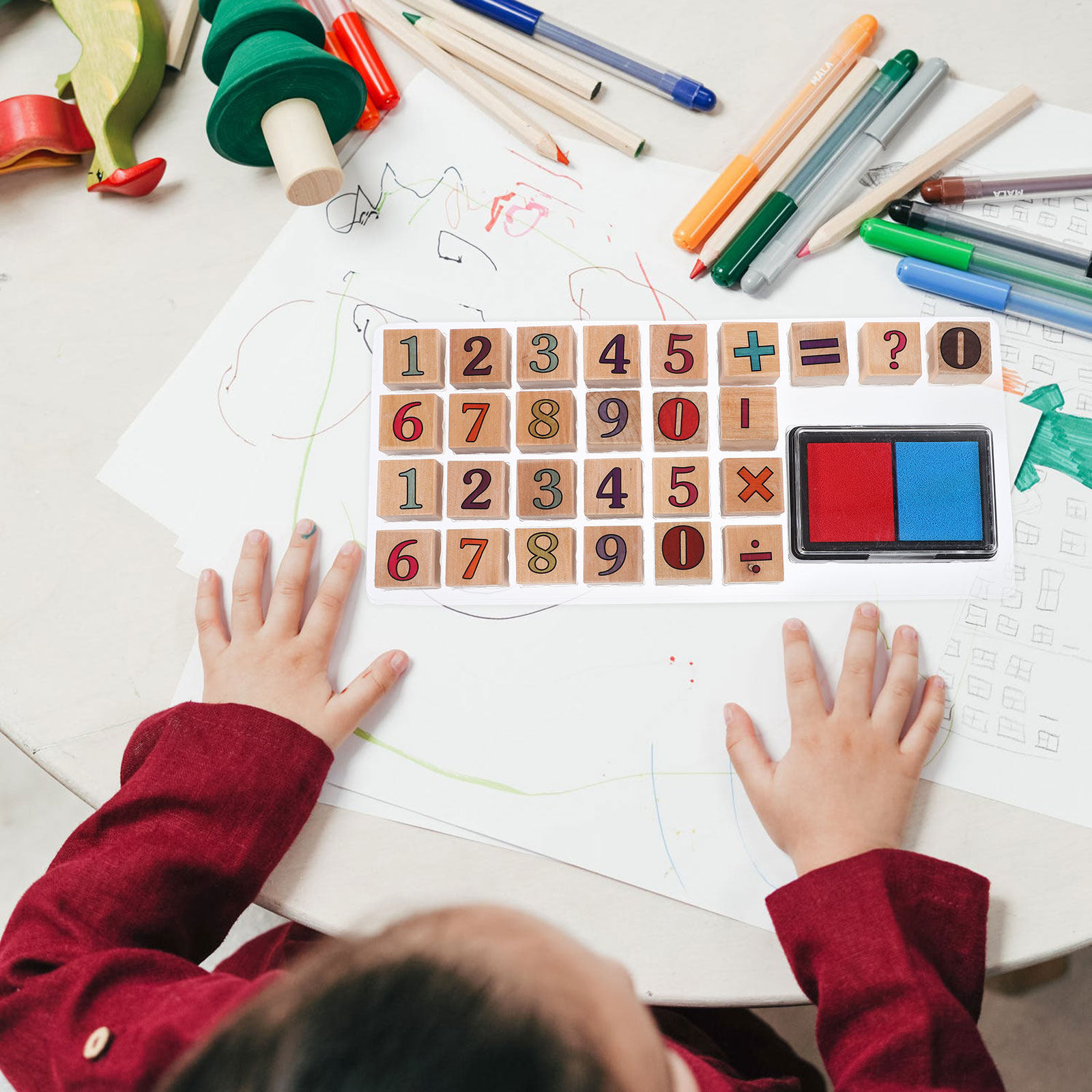 1Set Wooden Number Stampers Cr - Kids Education Number recension och pris