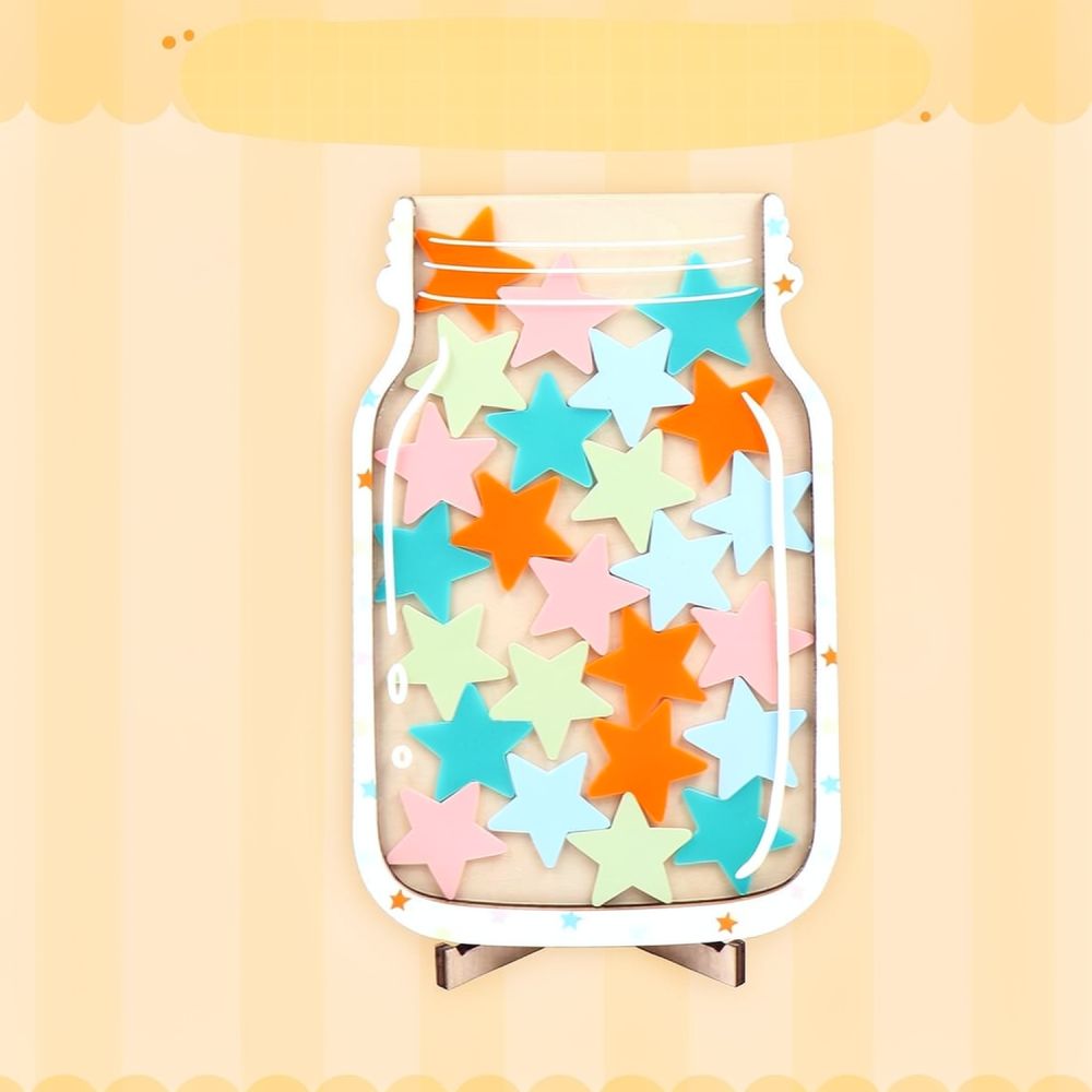 Cute Wooden Star Reward Jar Fo - Kids Education Motivation recension och pris